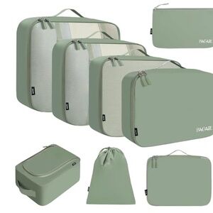 Set of Packing Cubes - Luggage Packing Organizers (Matcha Green)